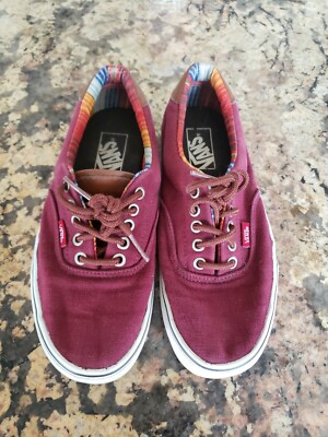 VANS OFF THE WALL Classic Canvas Burgundy Skate Shoes Size