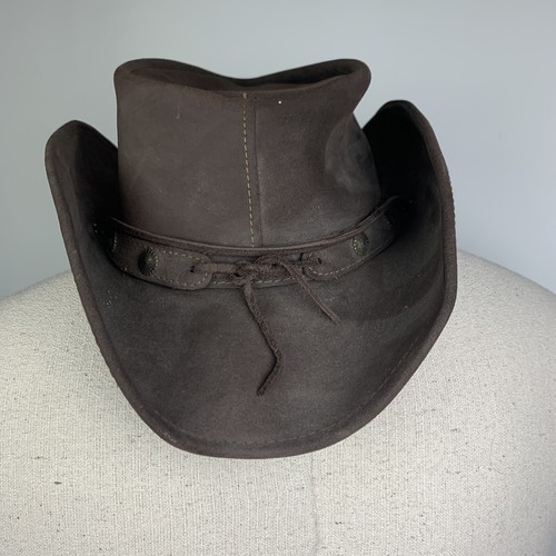 The Concho Hut Minnetonka echt braun Wildleder Leder Outback Cowboy Medium - Bild 5 von 6