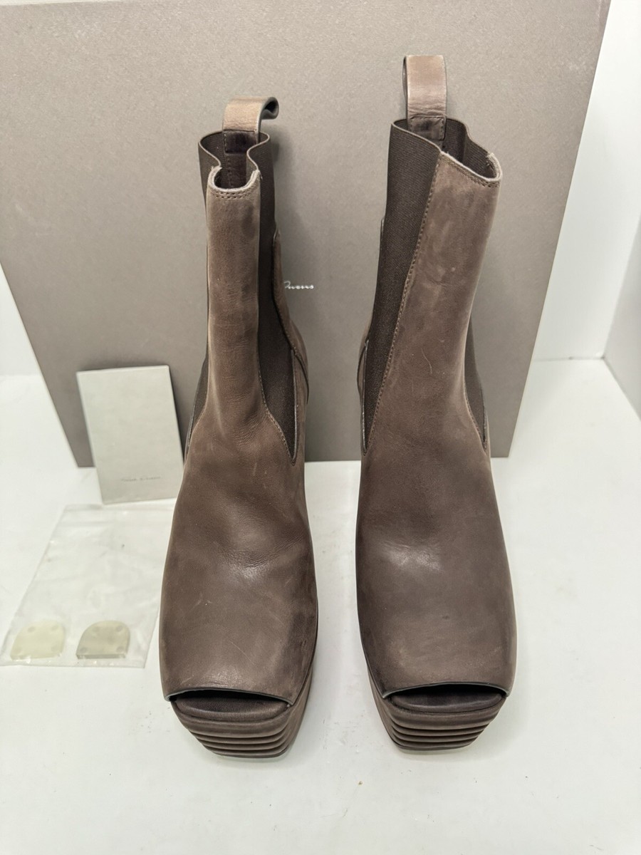 Rick Owens Minimal Grill Beatle 65 Boot Womens Size 8 Clear