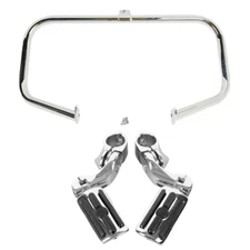 Engine Guard Crash Bar & Footpegs Mount Fit For Harley Touring FLHT 97-08 Chrome