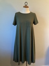 lularoe high-low dress, olive green, xs