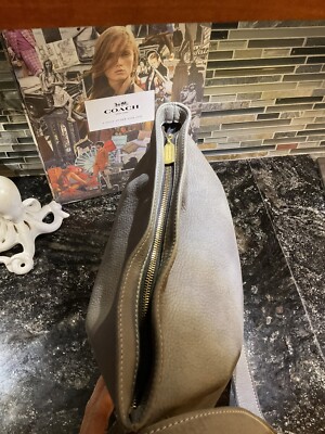 Vintage COACH Medium Bucket Zip Nubuc shoulder bag purse Slate