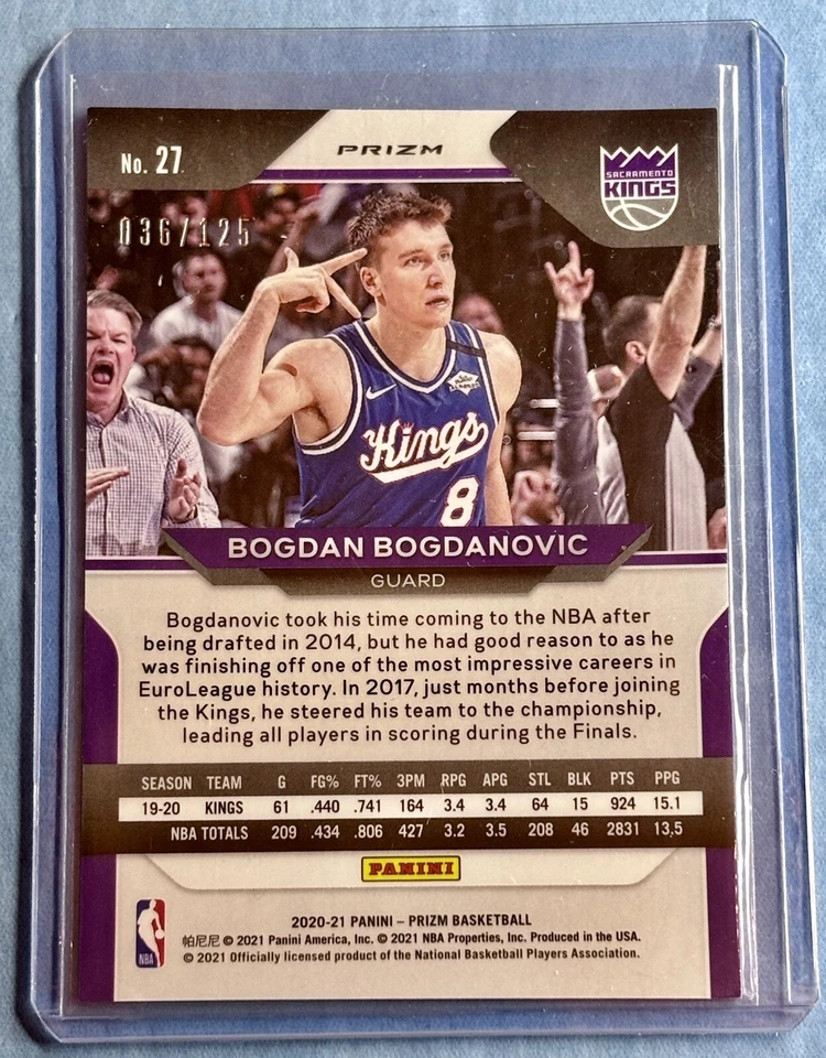 💎2020-21 Panini Prizm Fastbreak Bogdan Bogdanovic #161 🚨Red Disco Prizm /125 - Image 2 of 3