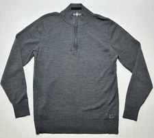 Smartwool 1/4 Zip Sweater Mens Gray Pullover Wool Blend Fit Size Medium Casual