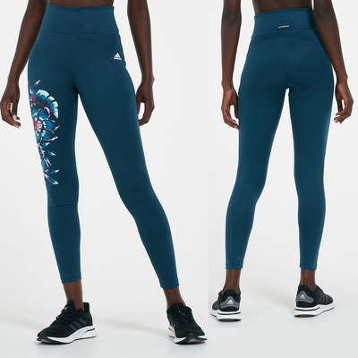 adidas Adidas X Zoe Saldana Feelbrilliant Aeroready 7/8 Printed Sport Tights Legend Ink Xs 