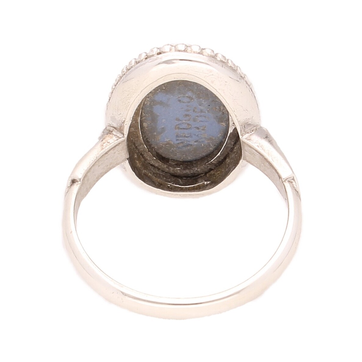 Vintage Sterling Silver Wedgwood Ring (Size L 1/2) 9x… Gem