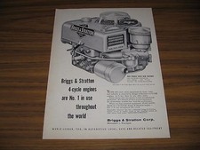 1957 Print Ad Briggs & Stratton 4-Cycle Engines No 1 in Use Throughout the World