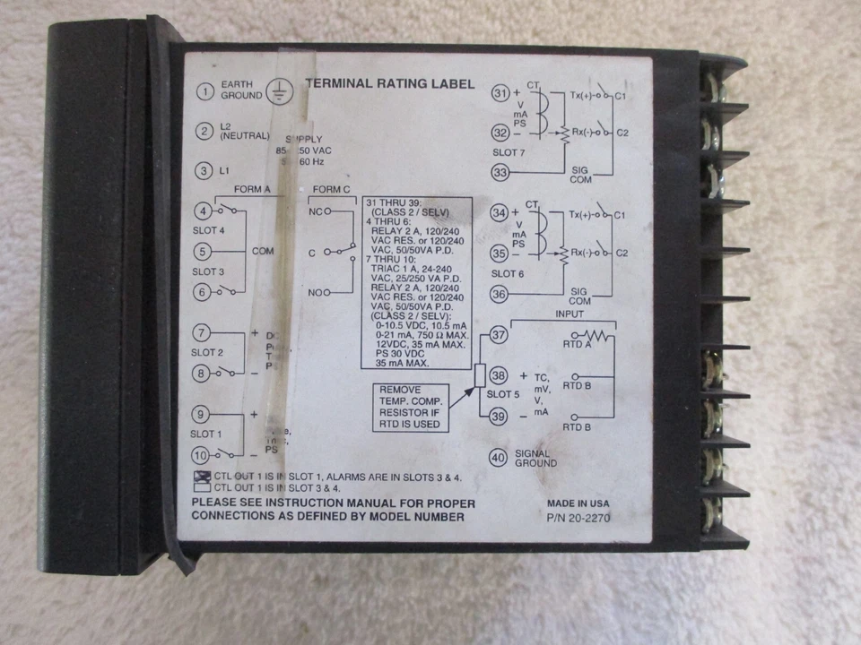 BARBER COLMAN Series 10 Temperature Controller 20-2270    10QT-TJFE1-000-0-00 - Image 2 of 4