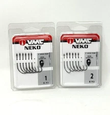 ** VMC **  NEKO HOOKS ' 3° OFFSET POINT  ' 6 - #1 HOOKS, 6 - #2 HOOKS ' LOT