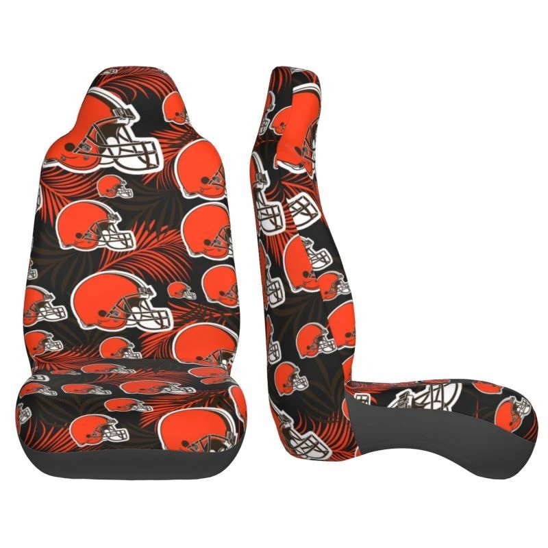 2pcs Cleveland Browns Elastic Car Seat Covers Printed Seat Cover Universal