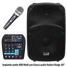 Impianto audio 400 Watt Cassa Italian Stage SPX10A + mixer + microfono | Karaoke
