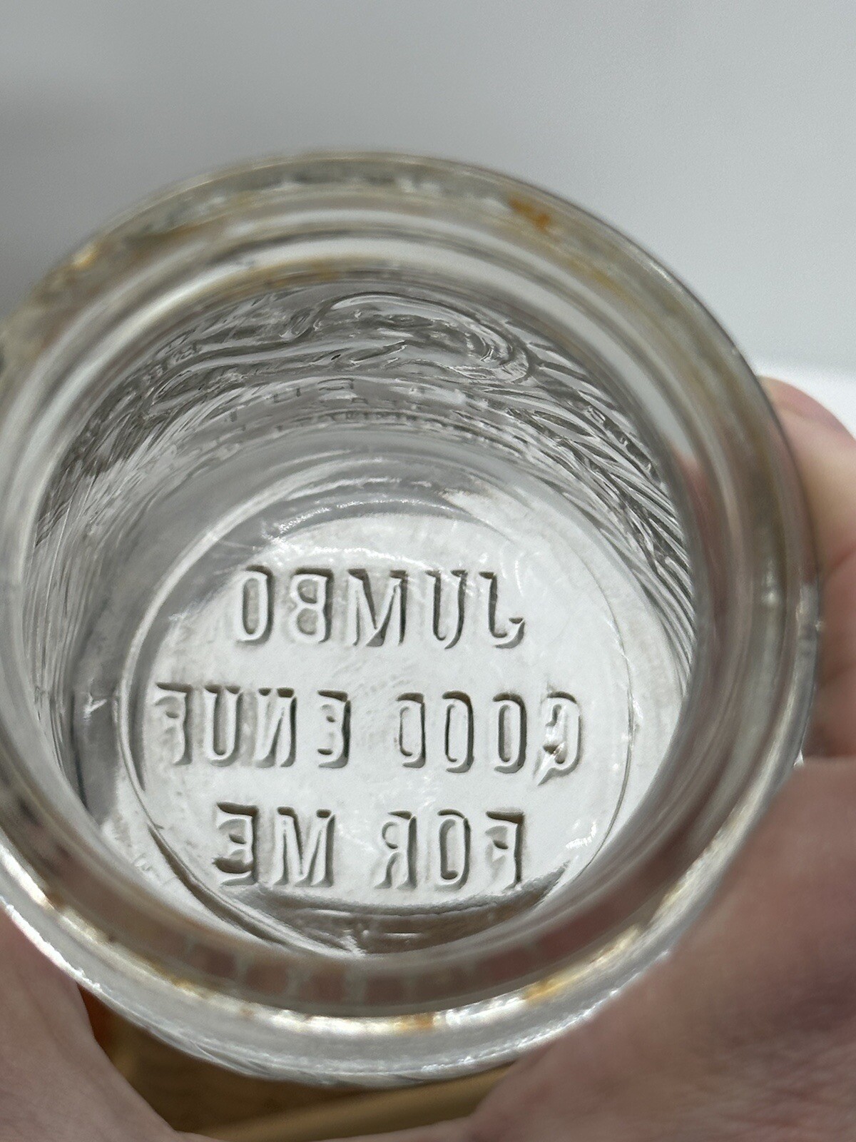 VTG Jumbo Peanut butter 1 Lb  6” Tall Frank Tea Co “Good Enuf For Me” CHIP