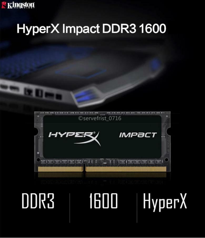 Mémoire HyperX Impact SO-DIMM – 4/8/16 Go DDR3/DDR3L 1600 MHz PC3-12800S