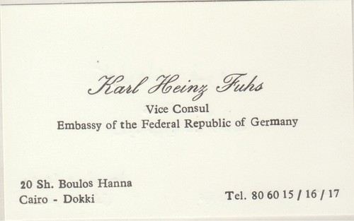 GERMANY Modern Diplomatic Invitation Card & 2 ID Calling Card Ger. Embassy Cairo - Picture 3 of 5