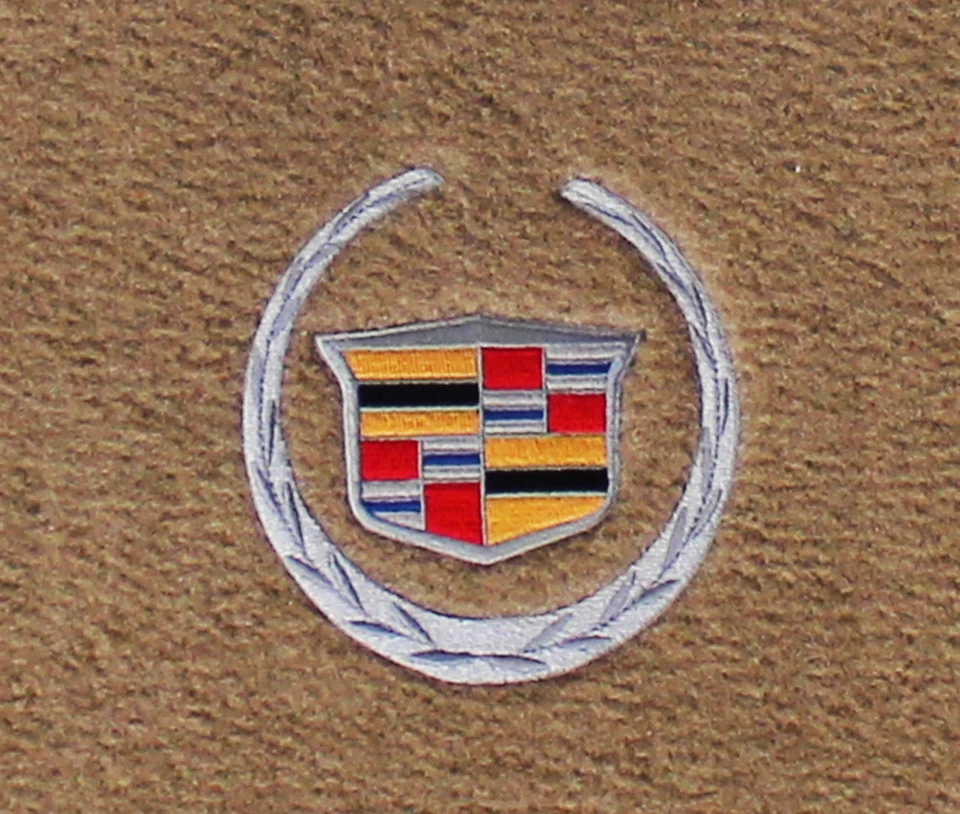 ¡NUEVO! Alfombrillas color tostado Cadillac Escalade 2007-2010 logotipo oficial de escudo en plata Foto 3 de 4