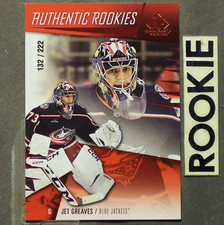 JET GREAVES 2023/24 SP Game Used Authentic ROOKIES /222 #255 Columbus Blue Jacks