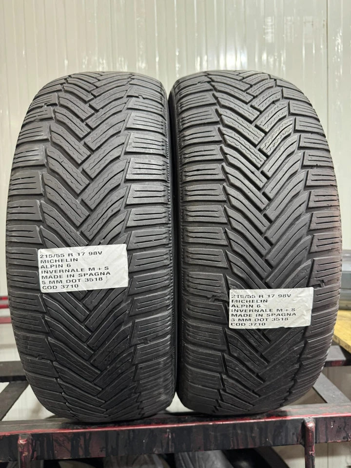 2 PNEUS D'OCCASION 215/55 R 17 98V MICHELIN HIVER M+S 5 MM DOT 3518 CAOUTCHOU... - Photo 2/4