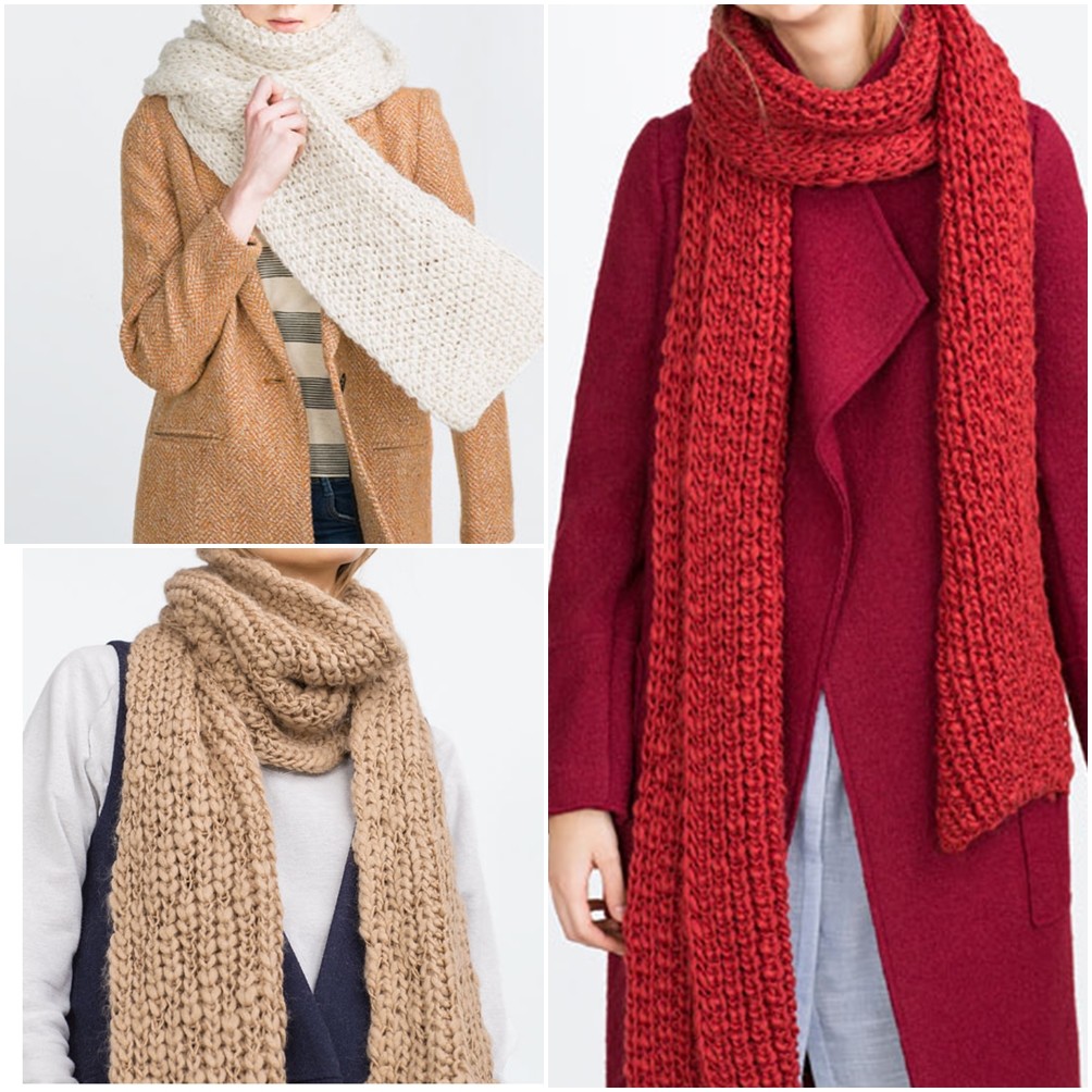 Sciarpa Grigia Zara ZARA Sciarpe Lavorate A Maglia Donna