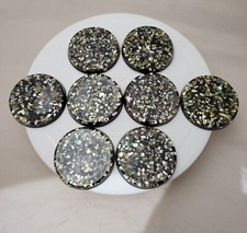 8 Beautiful Vtg Acrylic Lucite Plastic Seashell Coasters Abalone 3in'