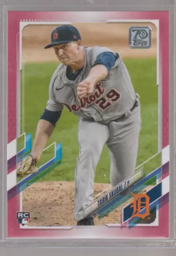2021 Topps Series 1 TARIK SKUBAL RC 09/50 Mother's Day Pink #92 Detroit Tigers