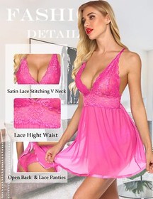 Women's Sexy-Lingerie Babydoll G-string Sleepwear Underwear Lace Dress Nightwear