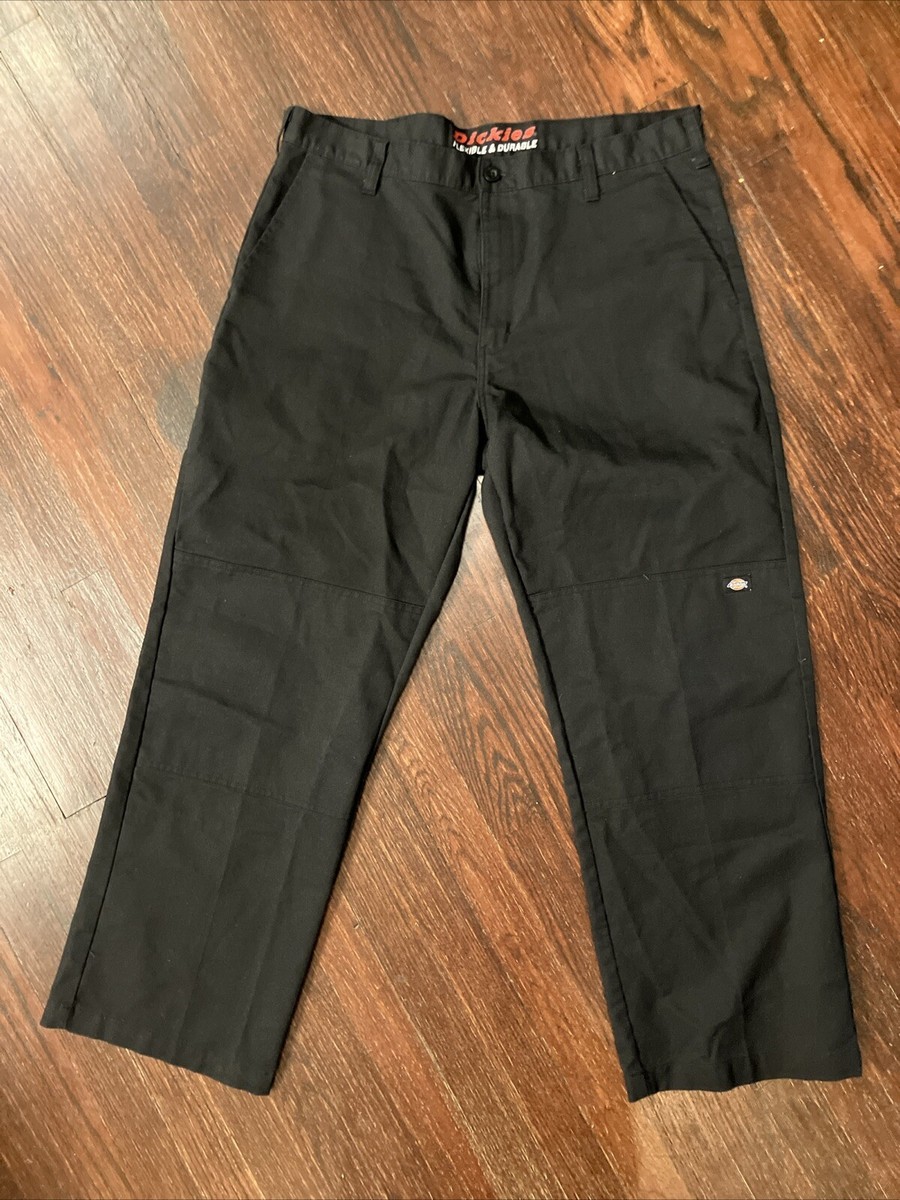 Men's 36x30 Dickies Flexible Durable Black Double Knee READ | eBay
