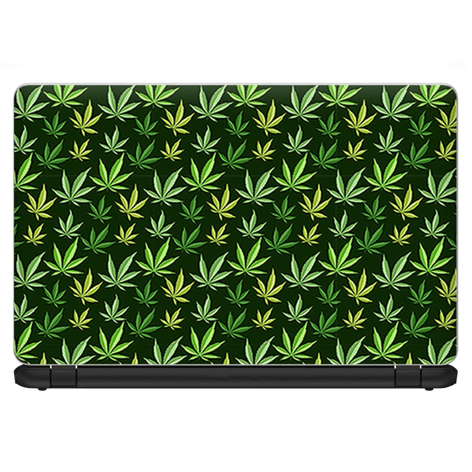 Envoltura de revestimiento universal para computadora portátil de 13 pulgadas - hojas de maceta pequeña fumeta verde Foto 2 de 4