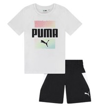 NEW Puma Baby Boy's 2-Piece Logo T-Shirt  Shorts Set, Size 7 , White