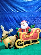 Gemmy AirBlown Inflatable Animated Santa in Sleigh RARE 2011 16726 B538