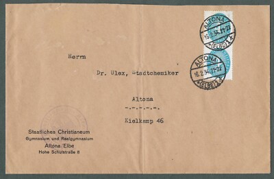 DR, 16.2.34, Altona (Elbe) 1, Staatliches Christianeum, Dienstbrief