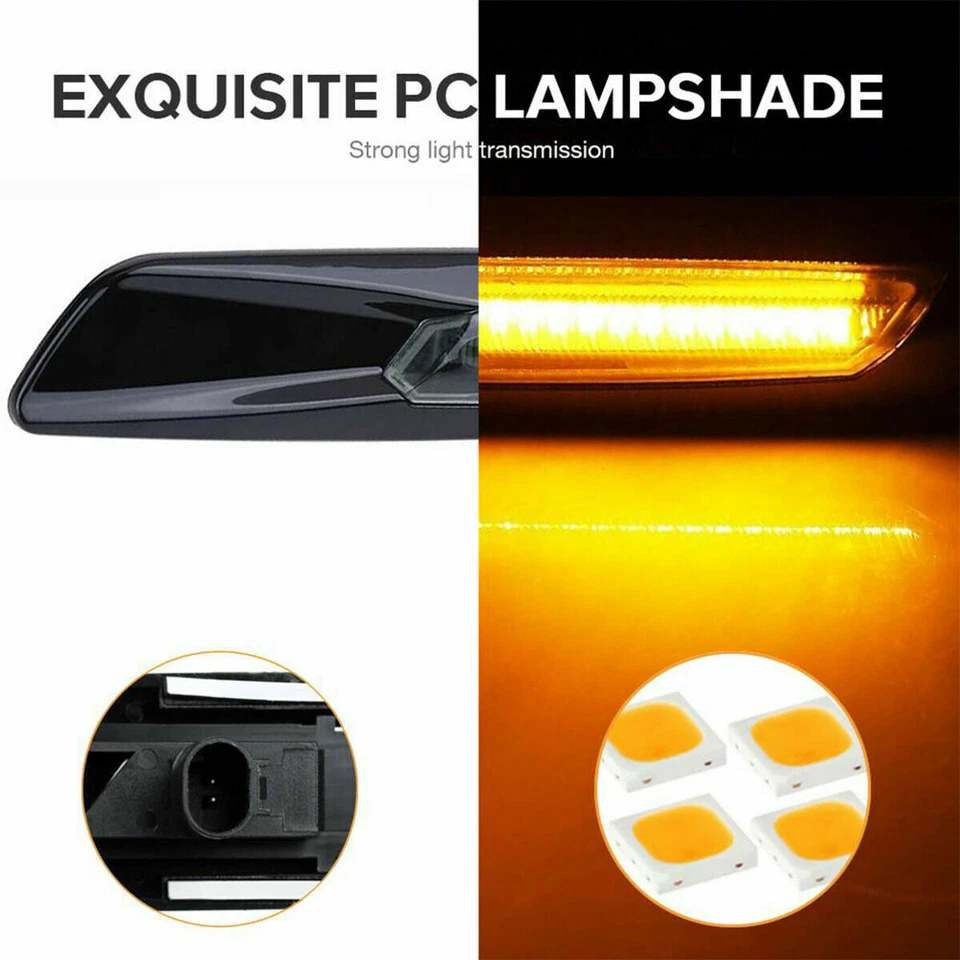 Luz de señalización lateral LED secuencial para guardabarros lámpara de señal de giro para BMW E90 E91 E93 E92 Foto 3 de 4