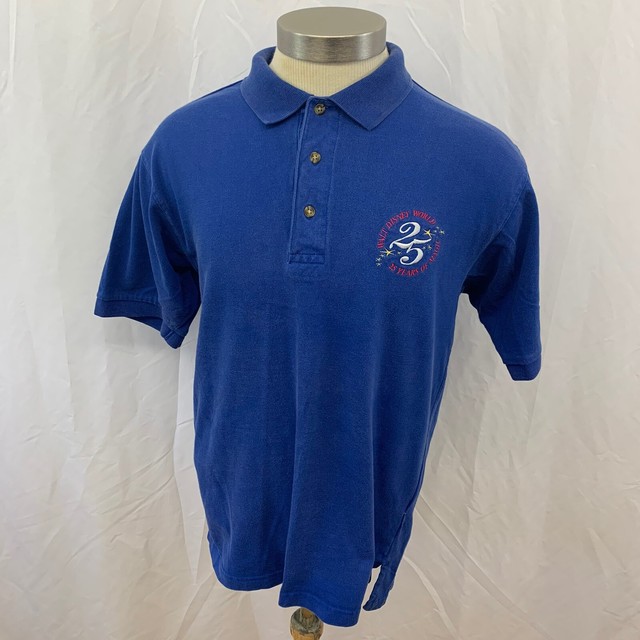 Mens Walt Disney World 25 Years Of Magic Polo Shirt S Royal Blue Mickey, Inc | eBay