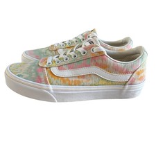 VANS Ward Canvas Women's Psychedelic Tie Dye Low Top Sneakers Shoes Size 7