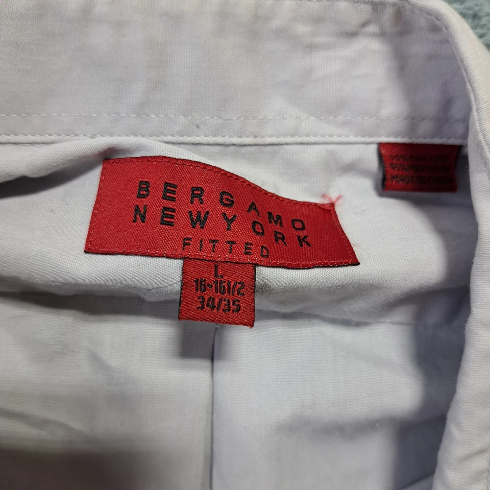 Camisa de vestir Bergamo New York para hombre talla grande gris informal manga larga cuello Foto 4 de 4