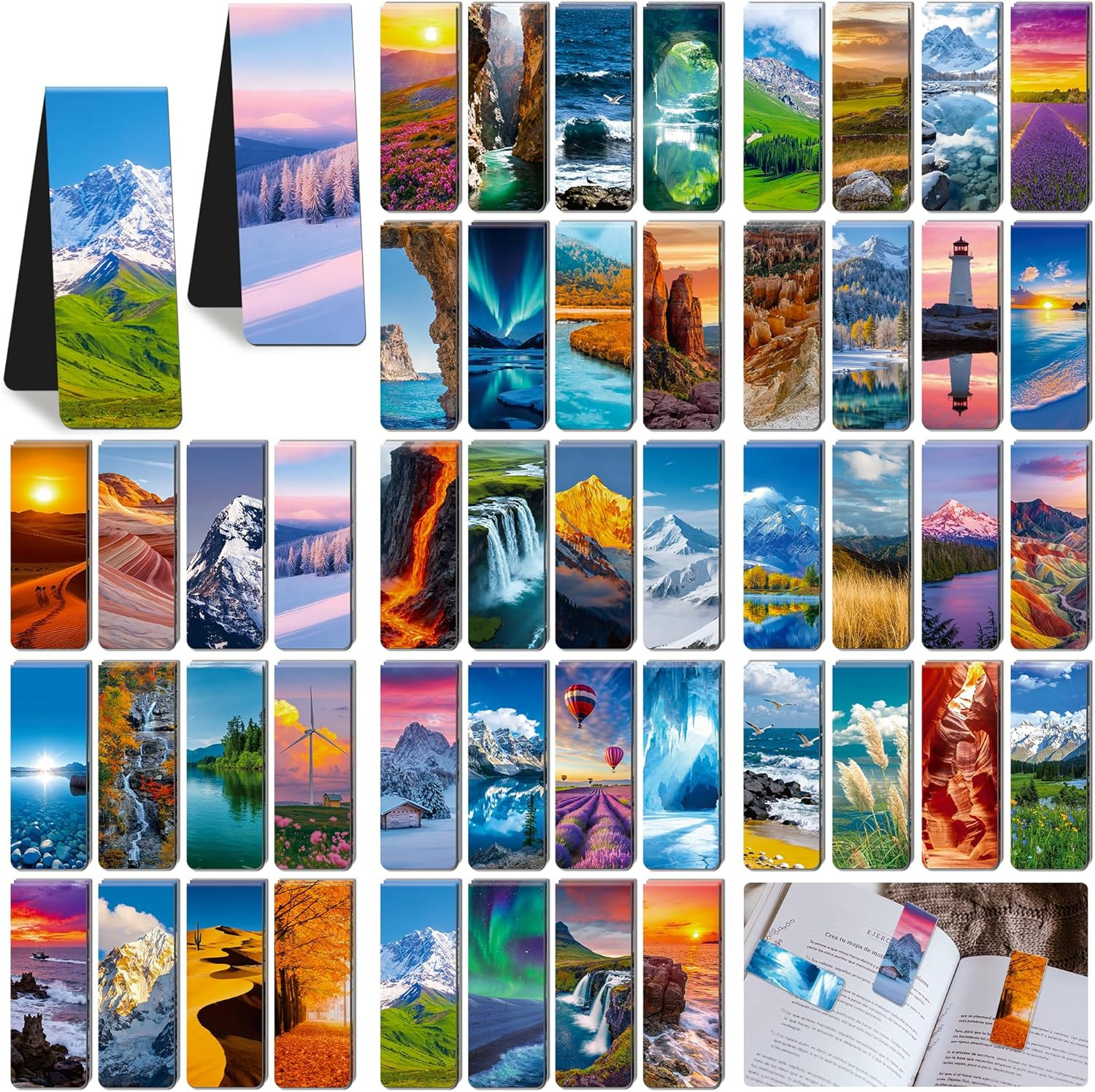 48Pack Magnetic Bookmarks Bulk Book Marks for Reading Women 