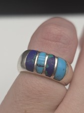 Handmade Multi-Stone Sterling Silver Ring Size 6.25