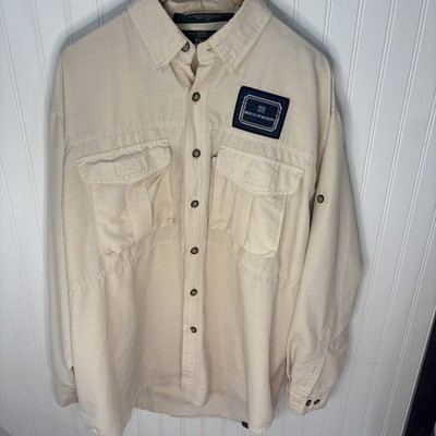 Vintage Orvis  Fly Fishing Shirt Men's XL Beige Safari Utility