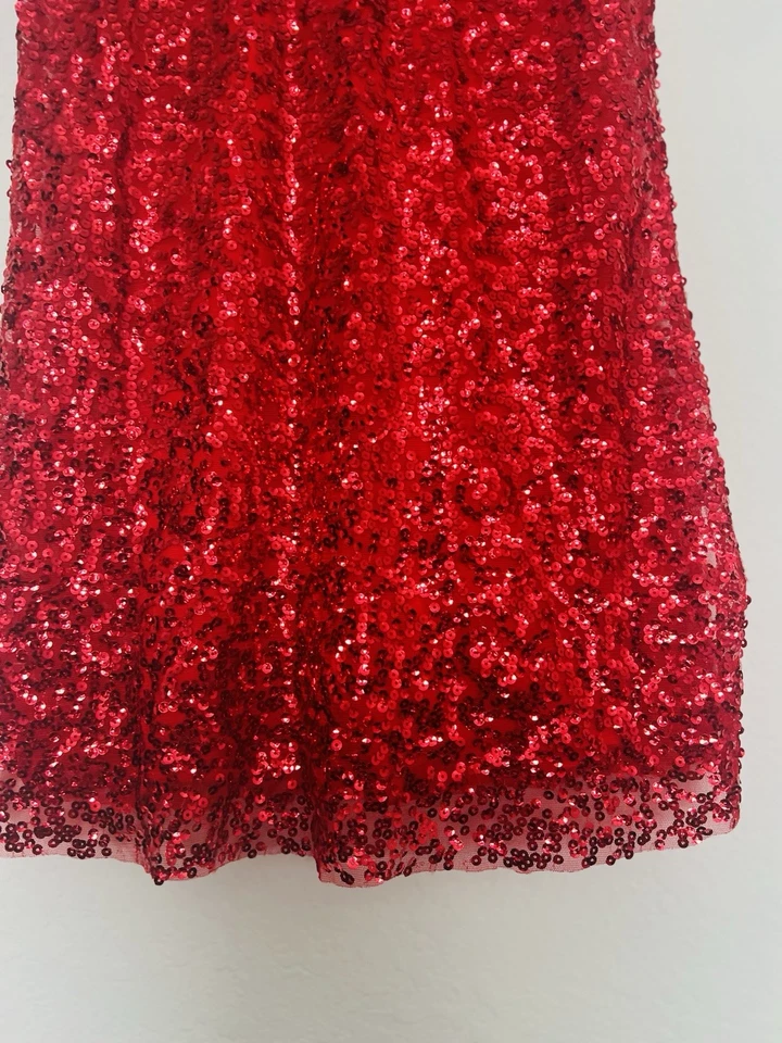 Conjunto Balera Rojo Lentejuelas Sin Mangas Baile/Gimnasia Niñas Spandax LC #154 Foto 4 de 4