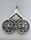 Unique VNT Scandinavian Sterling Silver Handcrafted Double Flower Pendant — photo 1