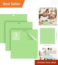 Pack of 3 Durable 12x12 Green Grip Cutting Mats for Cricut - Precision Crafting