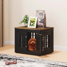 Snuowu 26" Heavy Duty Dog Crate Furniture Rustic Wood Indoor End Table