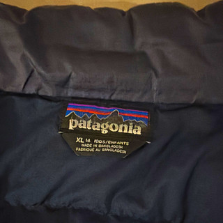 Patagonia Kids XL 14 Blue Down Puffer Jacket Full Zip Polyester Shell Logo