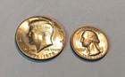 Vintage 1776-1976P US Kennedy Half Dollar & Washington Quarter BU Condition #84