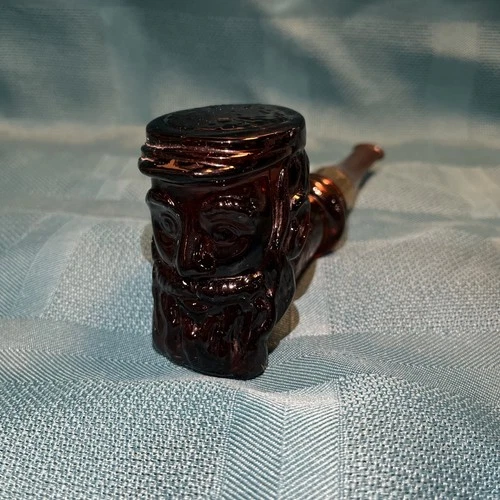 Avon VTG 1972-74 Collectors Pipe Decanter Union Soldier Sailor Amber Glass GUC