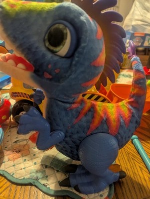 Fur Real Baby Dinosaur Munchin Rex Dino BLUE  Interactive Toy Sounds Moves WORKS