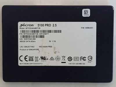 480GB Micron 5100 PRO - MTFDDAK480TCB - 2,5'' S-ATA III SSD