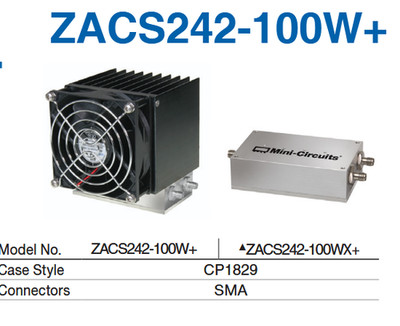NEW! Mini-Circuits ZACS242-100W+  2 Ways DC Pass Power Splitter, 500 - 2450 MHz