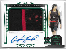 2023 Leaf Trinity Patch Autographs Green #PA-DH2 Destanni Henderson RC #10/20