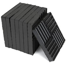 8PCS Anti-Vibration Pads, 6.5''X6.5''X0.8"Anti Vibration Mat Ribbed Rubber Vi...