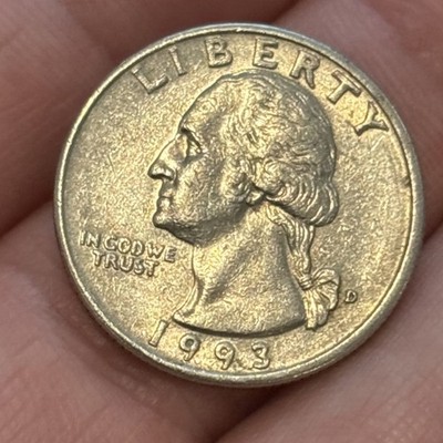 1993 D Quarter With Errors * Space In  LI  Berty  As Well As In COD  We Trust